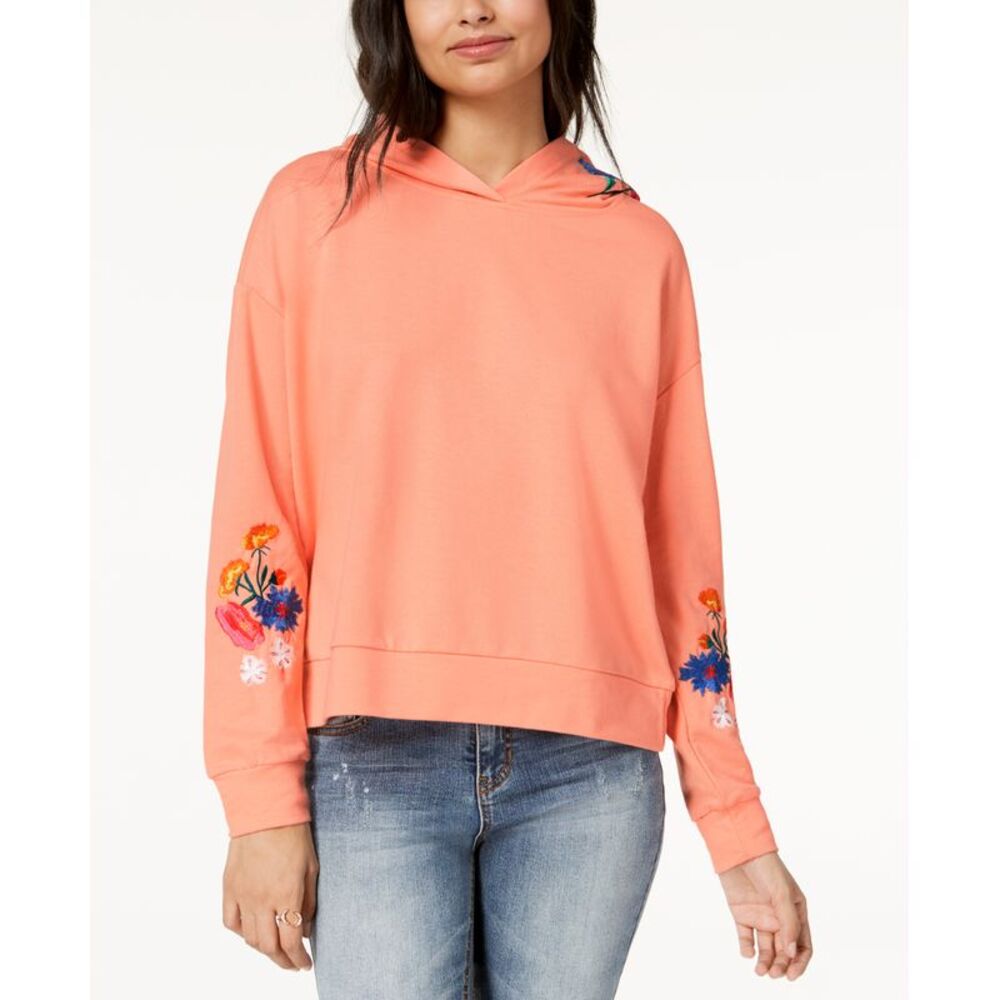 Almost Famous Juniors Floral Embroidered Hoodie